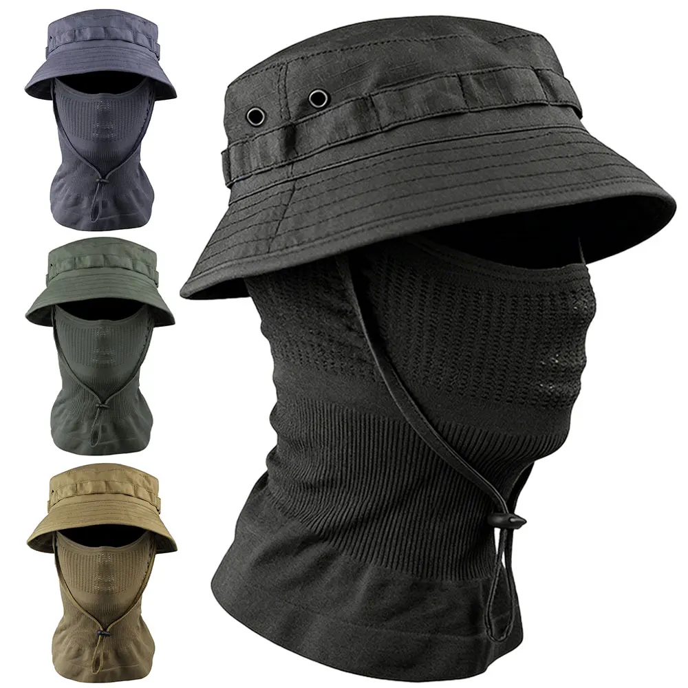 Sombrero Boonie Táctico con Pañuelo Cuello UV – Caza Pesca Camping - imagen 2