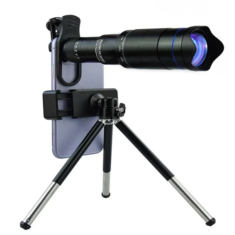 Telescopio monocular con aumento, teleobjetivo y trípode para camping
