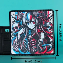 Parche táctico calavera punk estilo anime con gancho y bucle