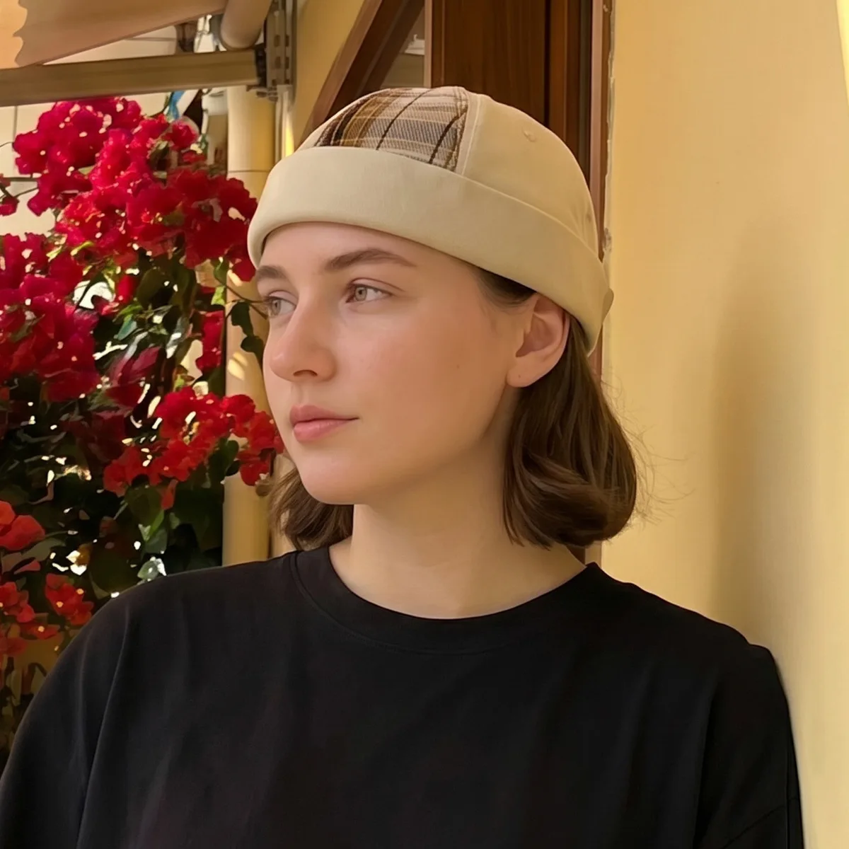 Gorro Docker retro ajustable con parches, estilo marinero unisex - imagen 2