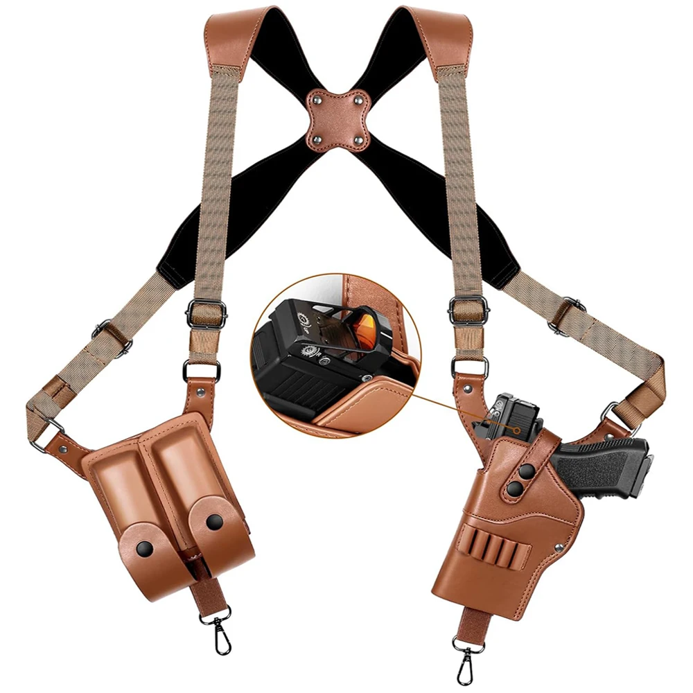 Funda táctica oculta para pistola con óptica y doble bolsa cargador