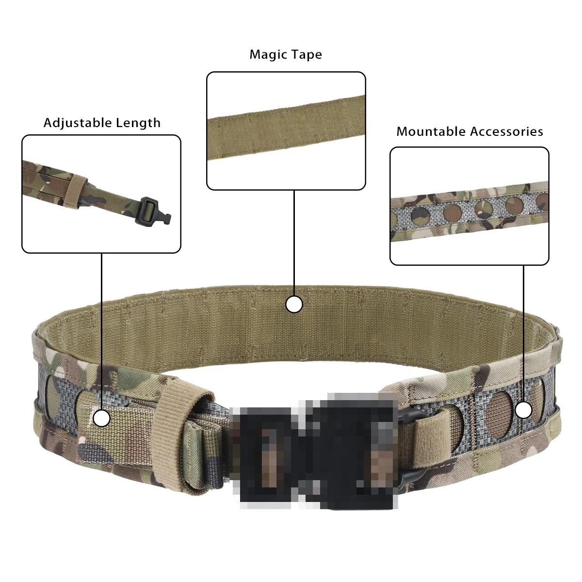 Cinturón Táctico Bison MOLLE - Hebilla Rápida para Caza Airsoft Outdoor - imagen 2