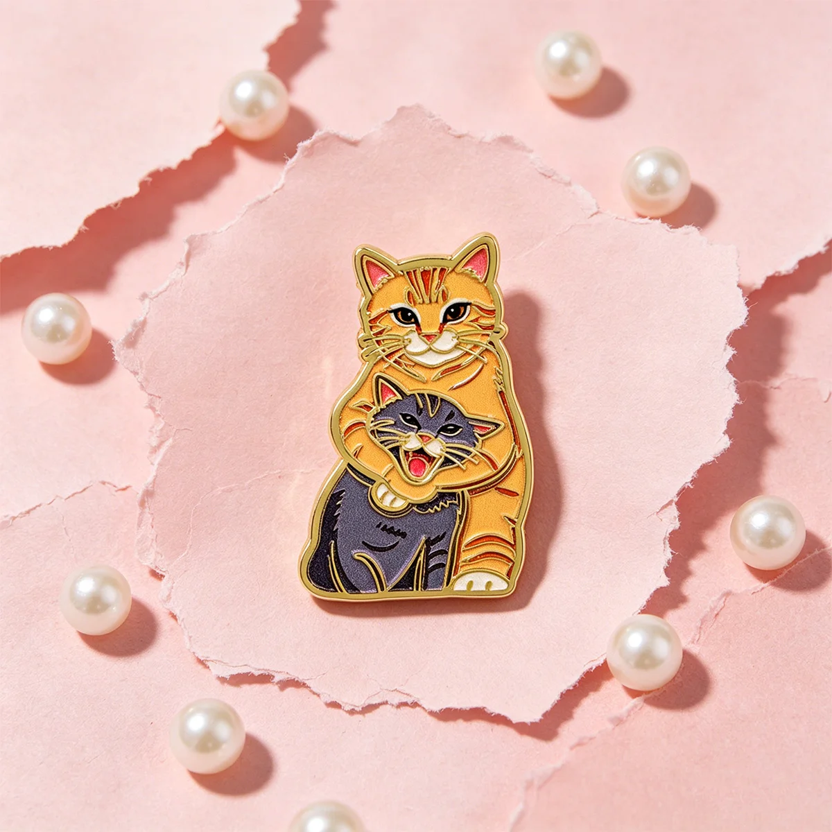 Broche esmalte gato lindo – Pin metálico para mochila y sombrero - imagen 3