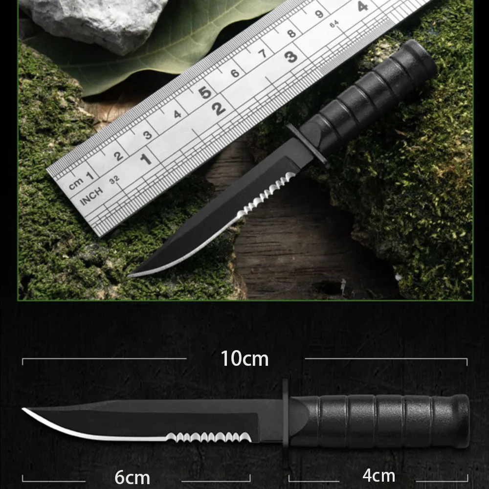 Mini cuchillo de acero inoxidable para exteriores Mi Ni con collar