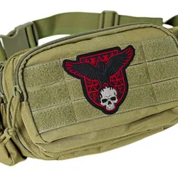 Parche táctico bordado esqueleto cuervo velcro para chaleco y mochila