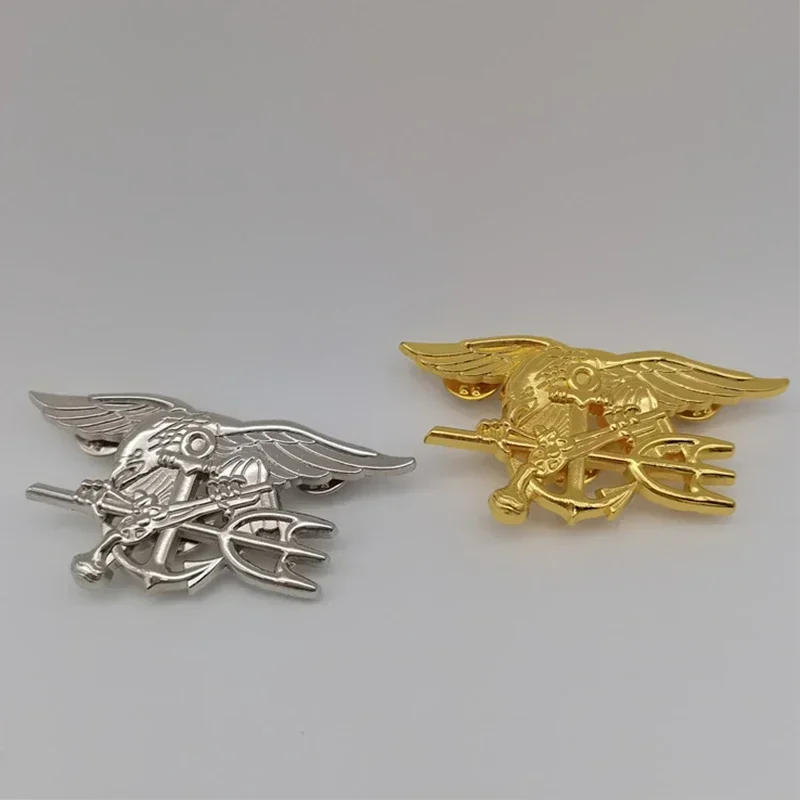 Insignia táctica tridente Navy SEALs águila EE. UU. dorada y plateada - imagen 5