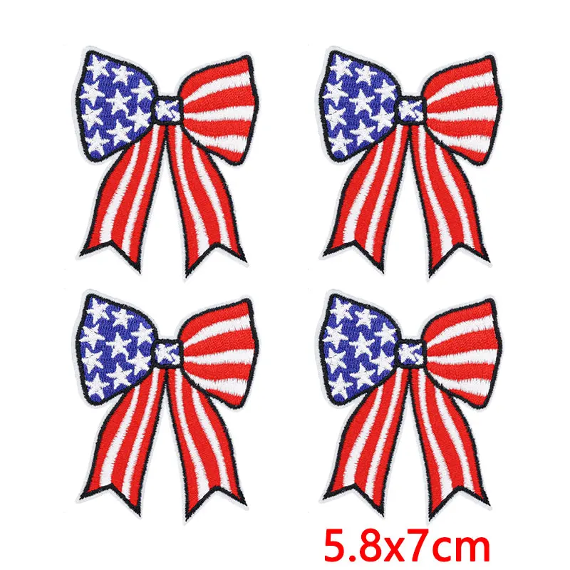 Parche termoadhesivo bordado gnomos patrióticos bandera USA - imagen 5