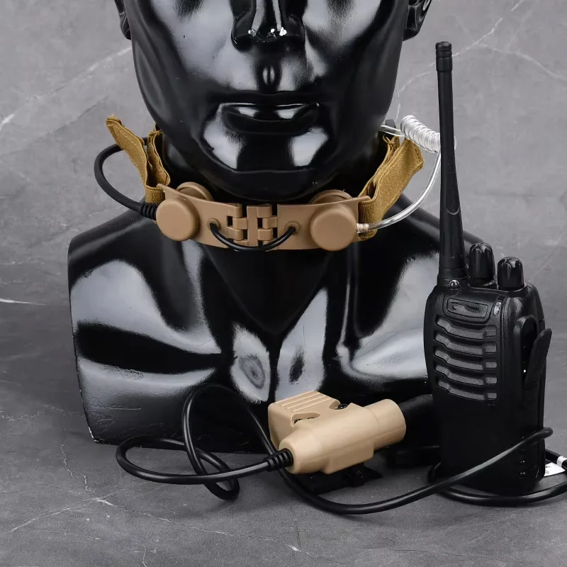 Auriculares tácticos WADSN con micrófono de garganta y PTT OTAN - imagen 2