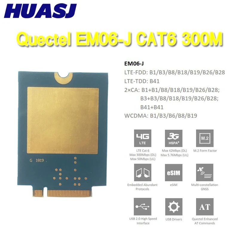 Módulo 4G LTE Huasj EM06-J Cat 6 – Comunicaciones NGFF