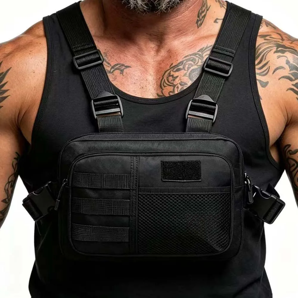 Bolsa táctica de pecho multifuncional ligera para ciclismo - imagen 3