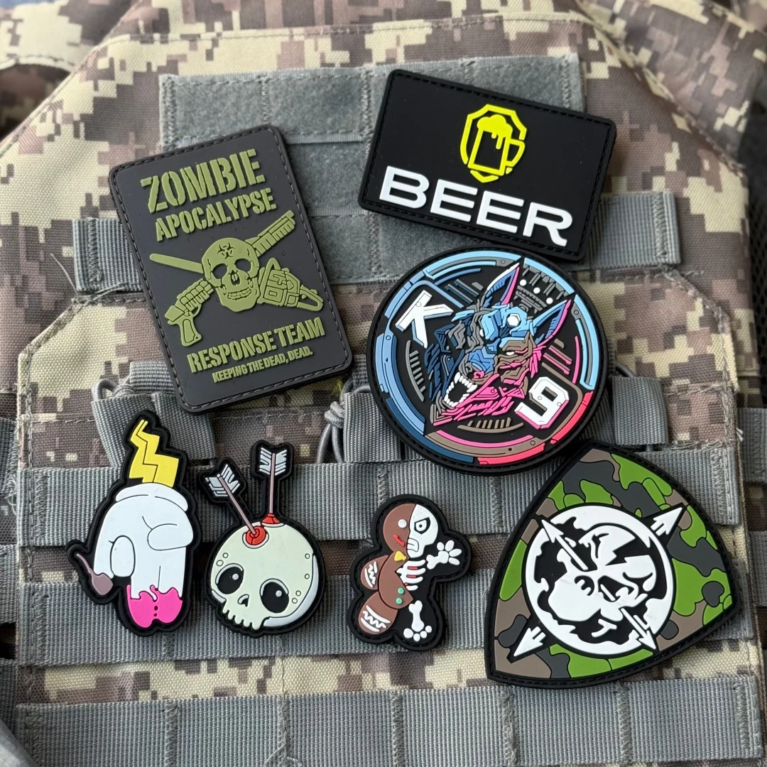 Parche táctico PVC gancho y bucle K9 calavera cerveza esqueleto - imagen 5