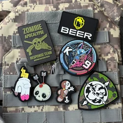 Parche táctico PVC gancho y bucle K9 calavera cerveza esqueleto