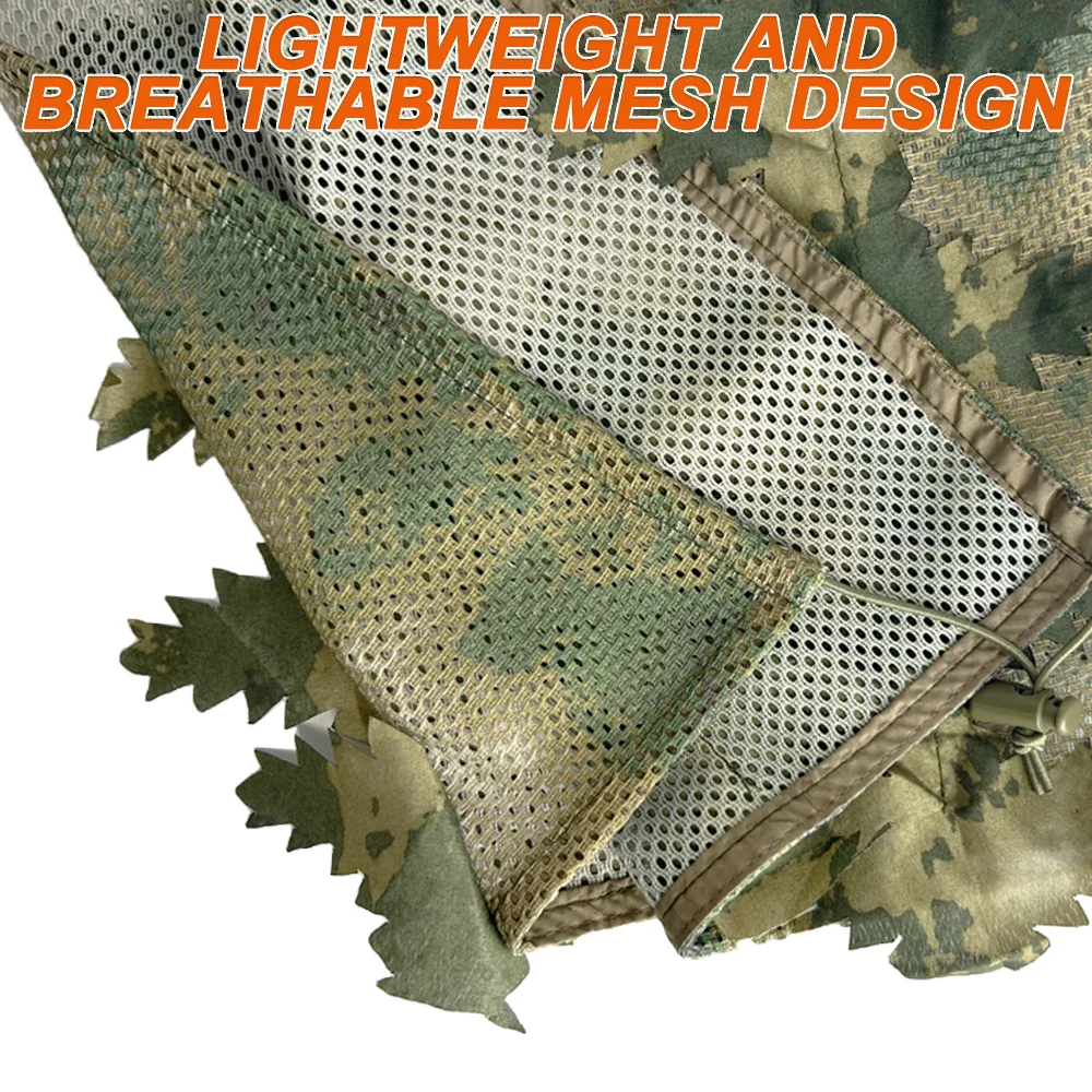 Gorra táctica camuflaje 3D de malla transpirable para airsoft - imagen 3