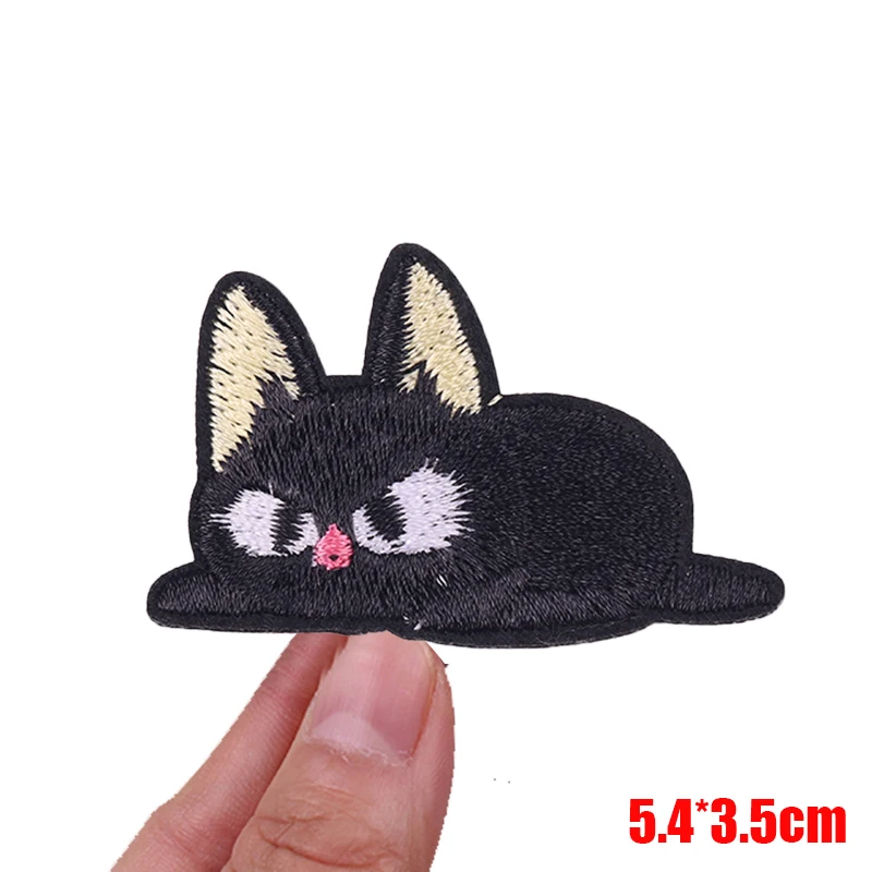 Parche termoadhesivo gato negro ojos grandes dibujos animados – DIY - imagen 2
