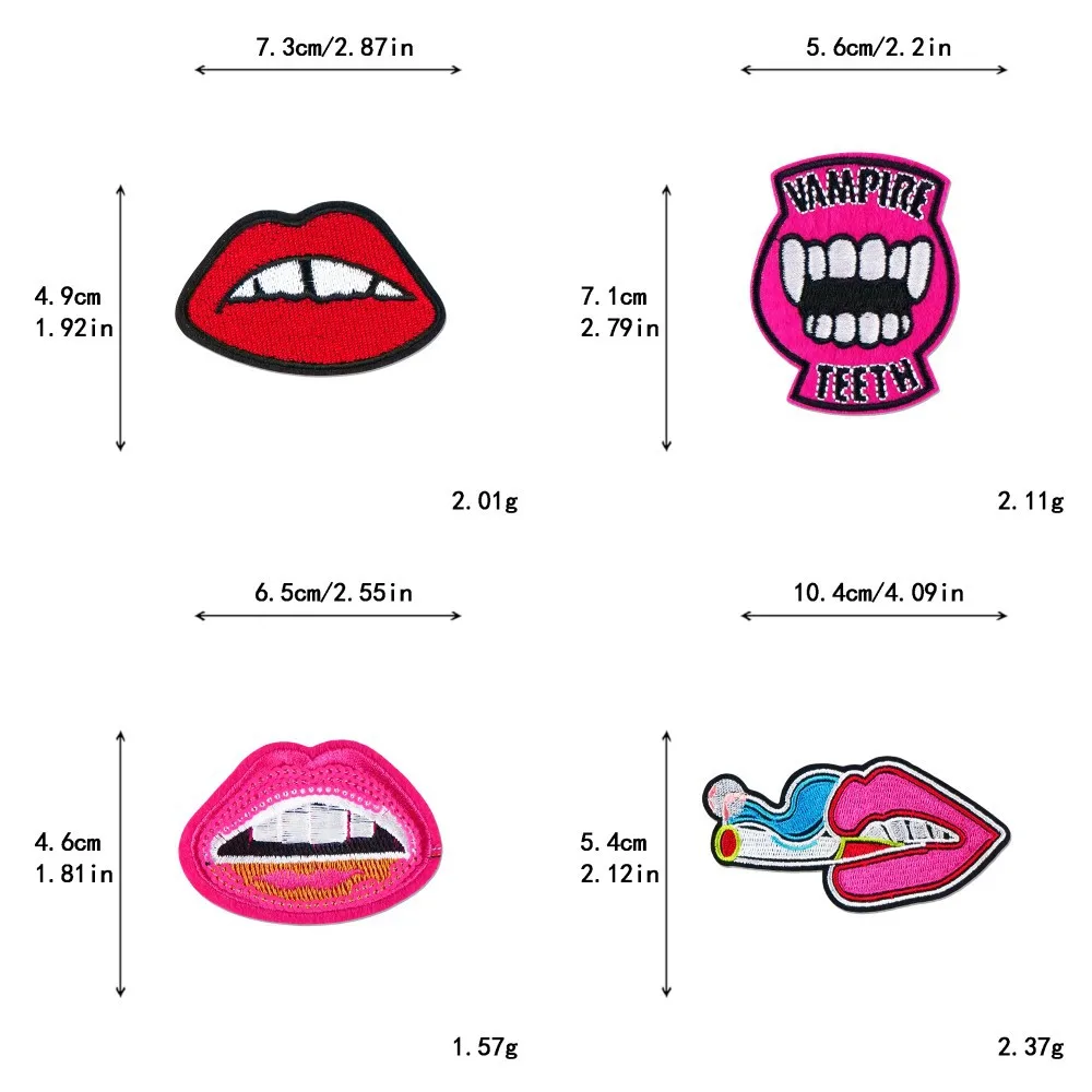 Parches para planchar con labios rojos