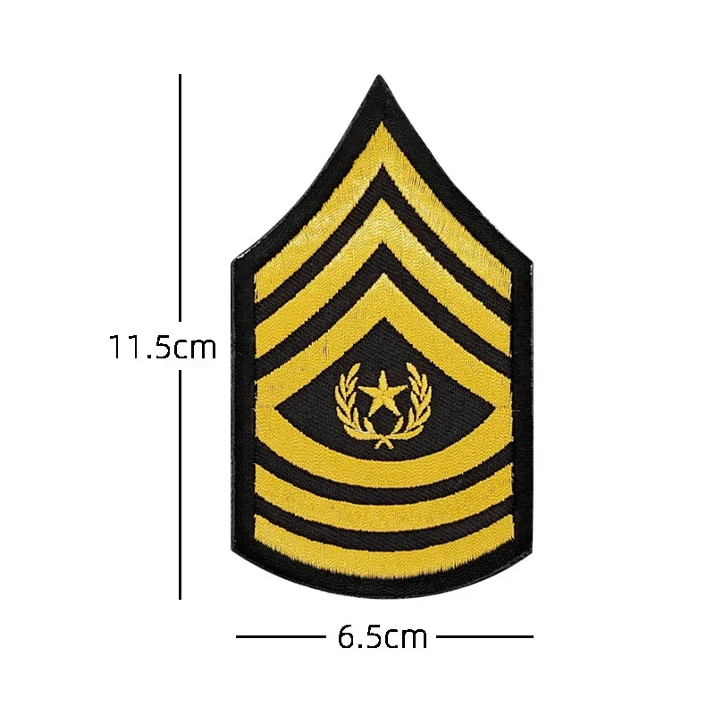 Insignia militar bordada para chaqueta de vuelo con Velcro - Rango