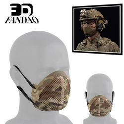 Máscara táctica Airsoft con filtro, transpirable y elástica ajustable