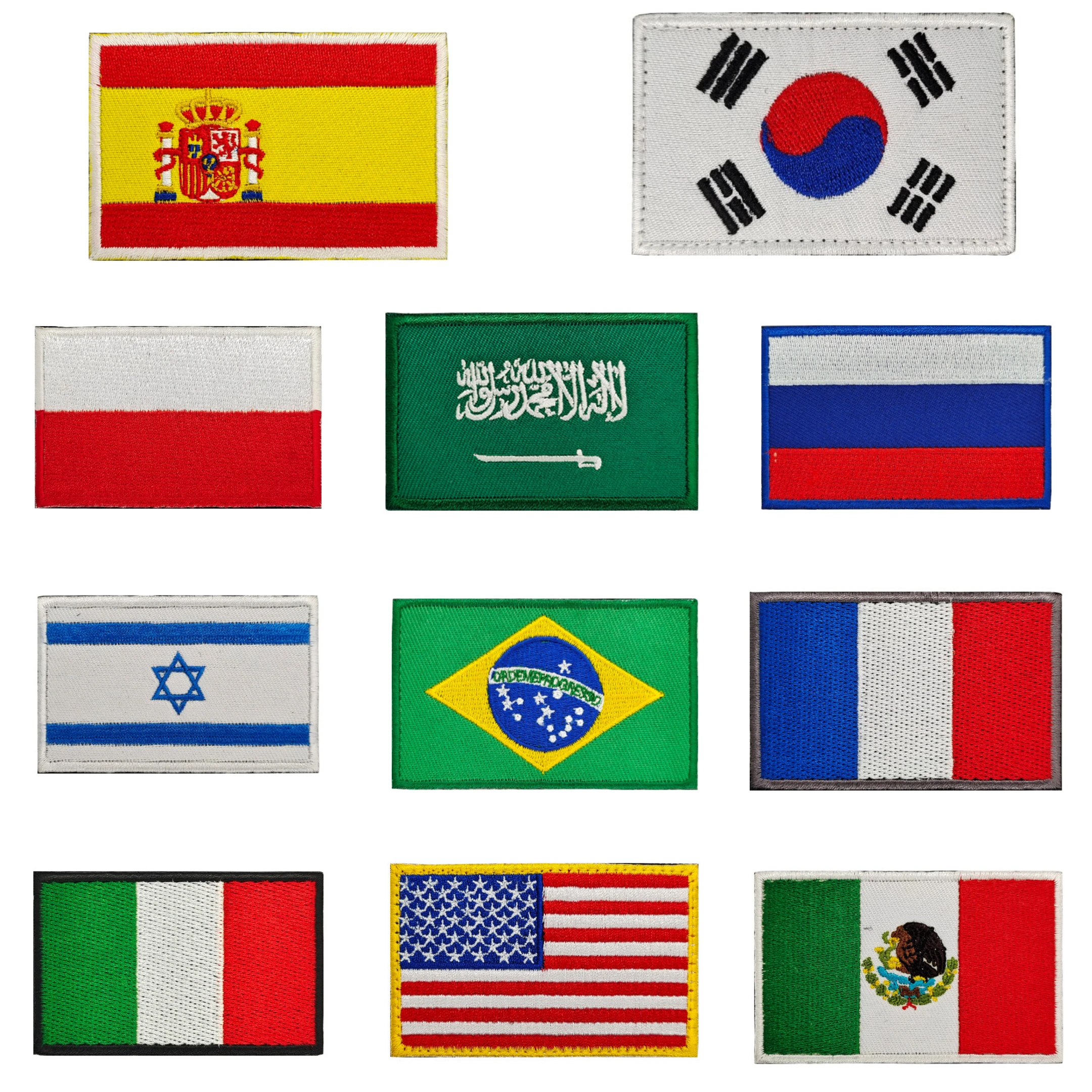 Parches bordados con banderas de EE. UU., Reino Unido, Canadá y Australia
