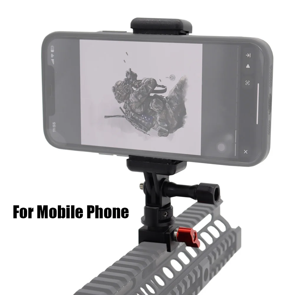 Soporte táctico para teléfono con riel Picatinny y GoPro iPhone - imagen 5