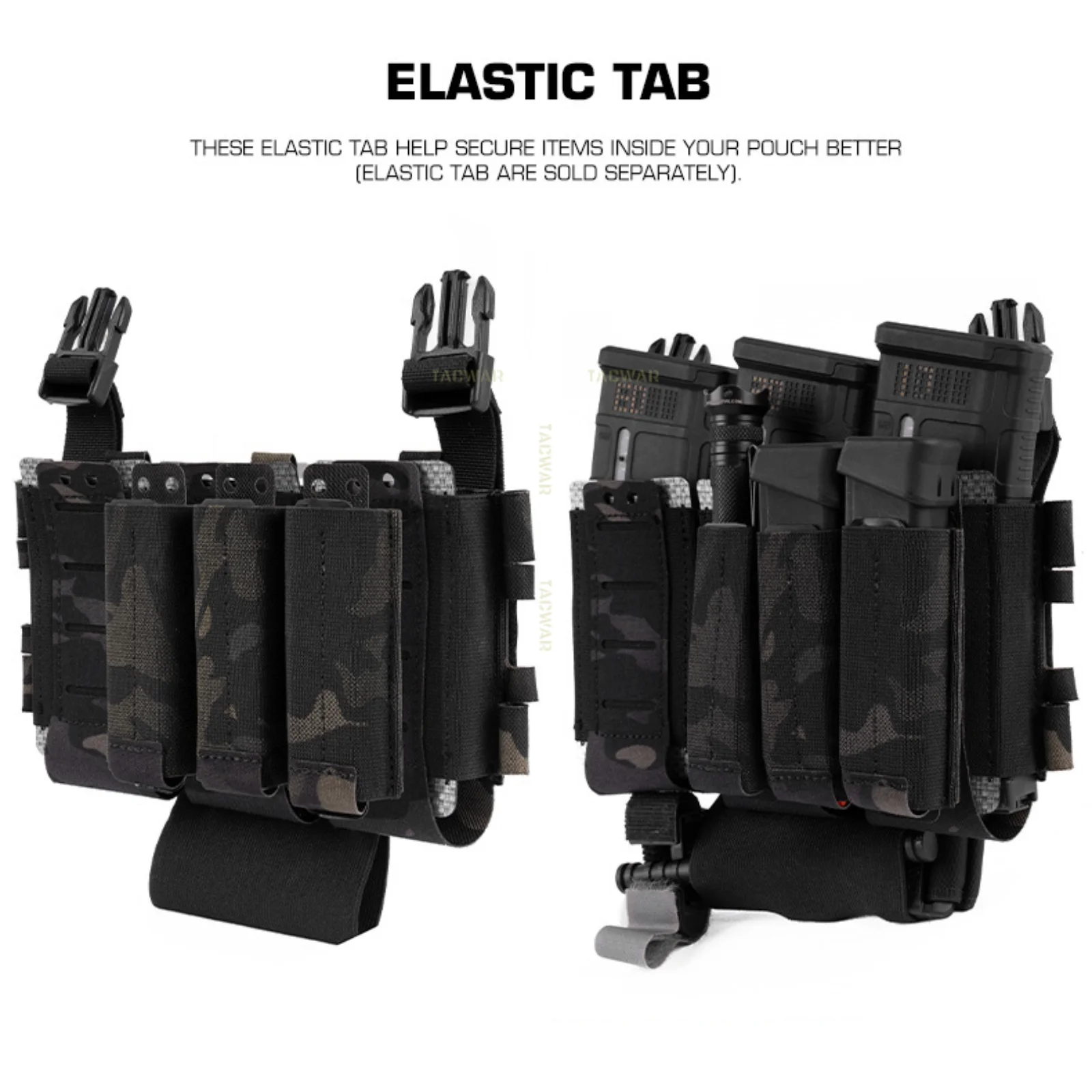 Funda MOLLE elástica para cargador de pistola con linterna EDC - imagen 5