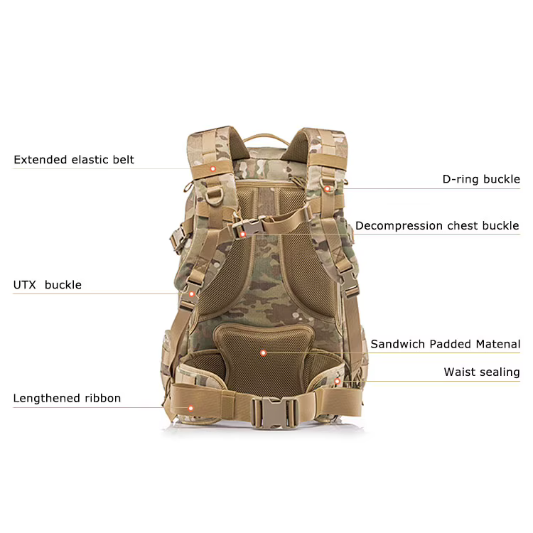 Yakeda Mochila táctica de senderismo camuflaje en nylon resistente - imagen 5