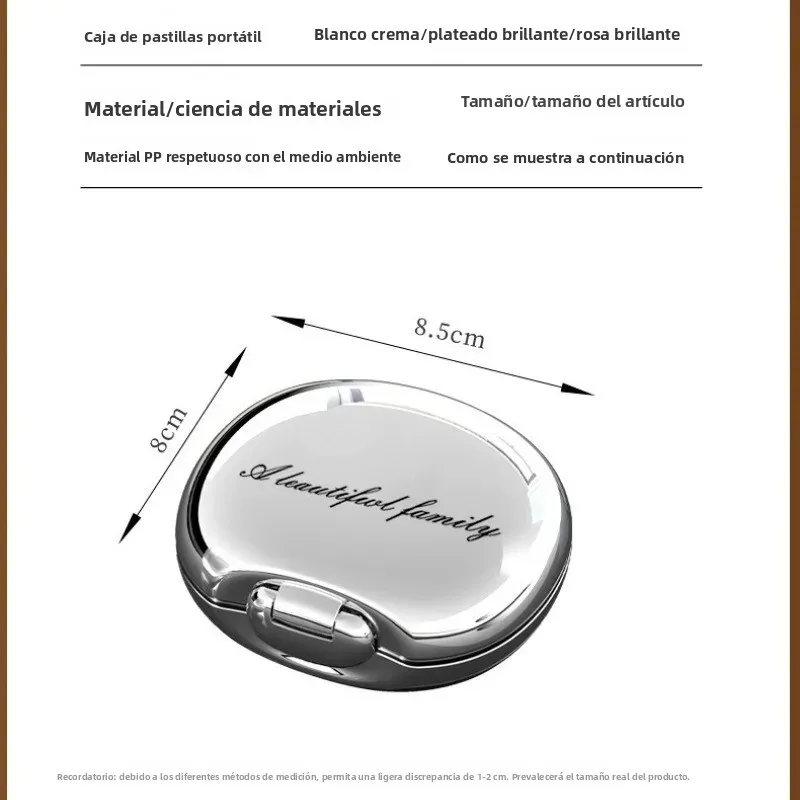 Pastillero portátil organizador compacto con sello sanitario - imagen 3