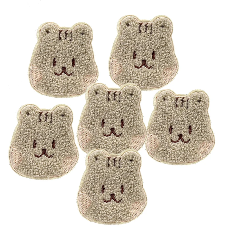 Parche bordado chenilla conejo y oso de dibujos animados para coser - imagen 3