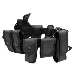 Cinturón táctico Oxford de lona hombre con bolsillos y funda