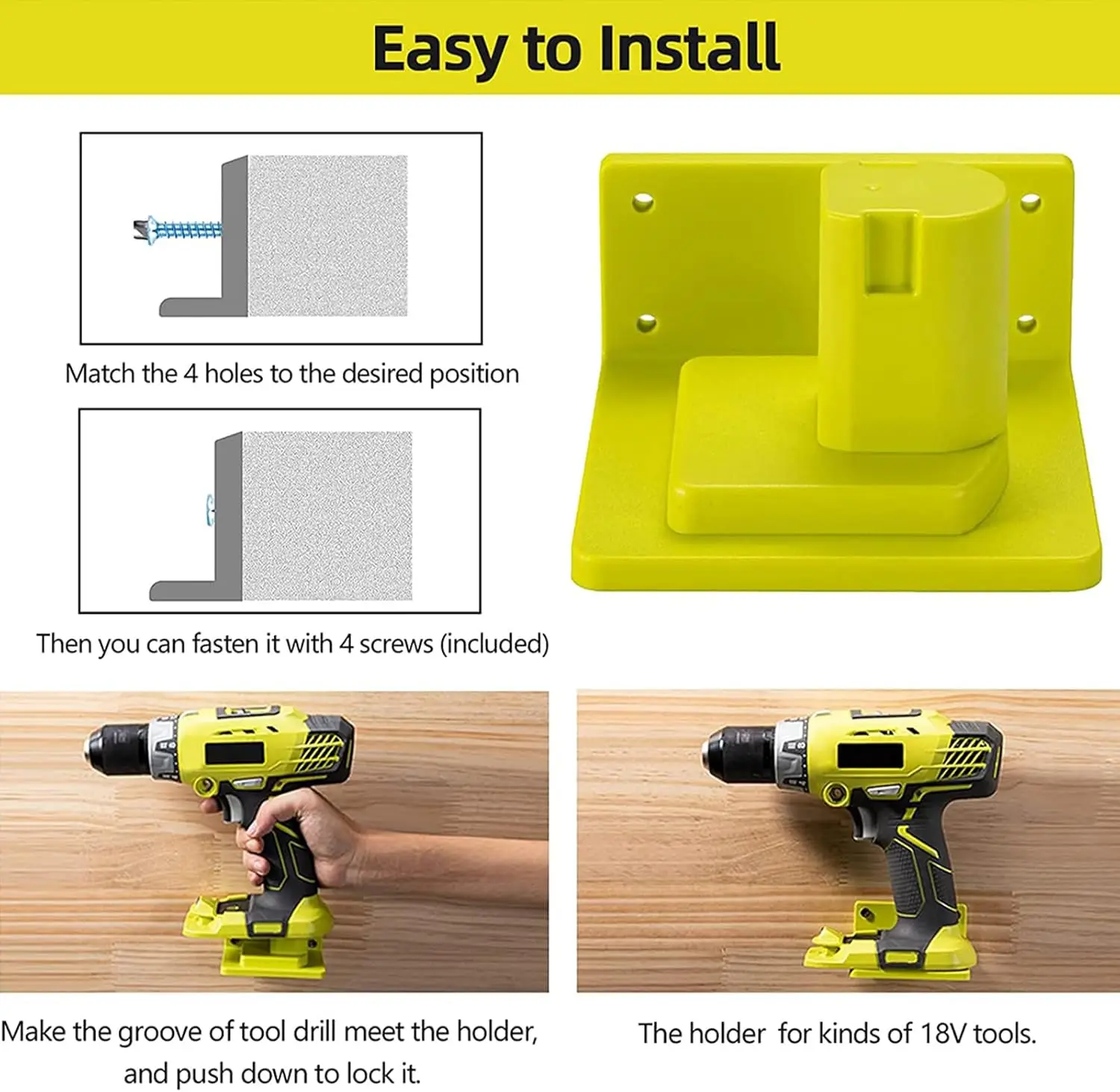 Ryobi Soporte mural para baterías de litio, estante taladros - imagen 3