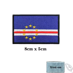 Parche bordado bandera Cabo Verde insignia con velcro