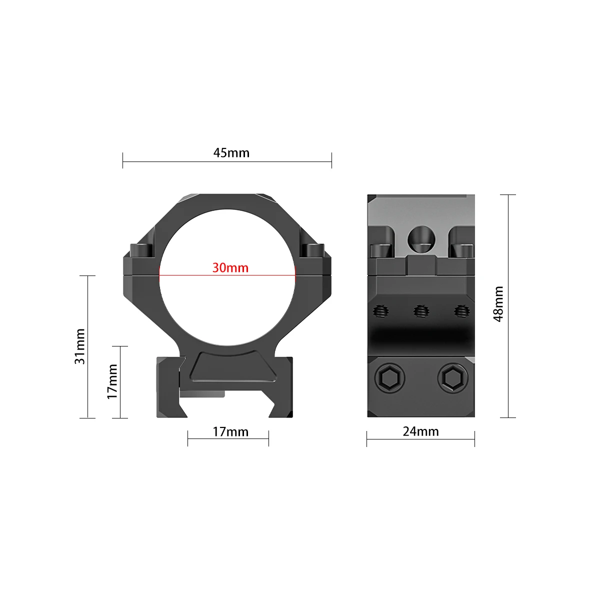 Montura de mira táctica SPINA OPTICS con nivel y Picatinny - imagen 5
