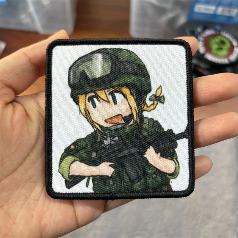 Detalle del parche con forma de anime
