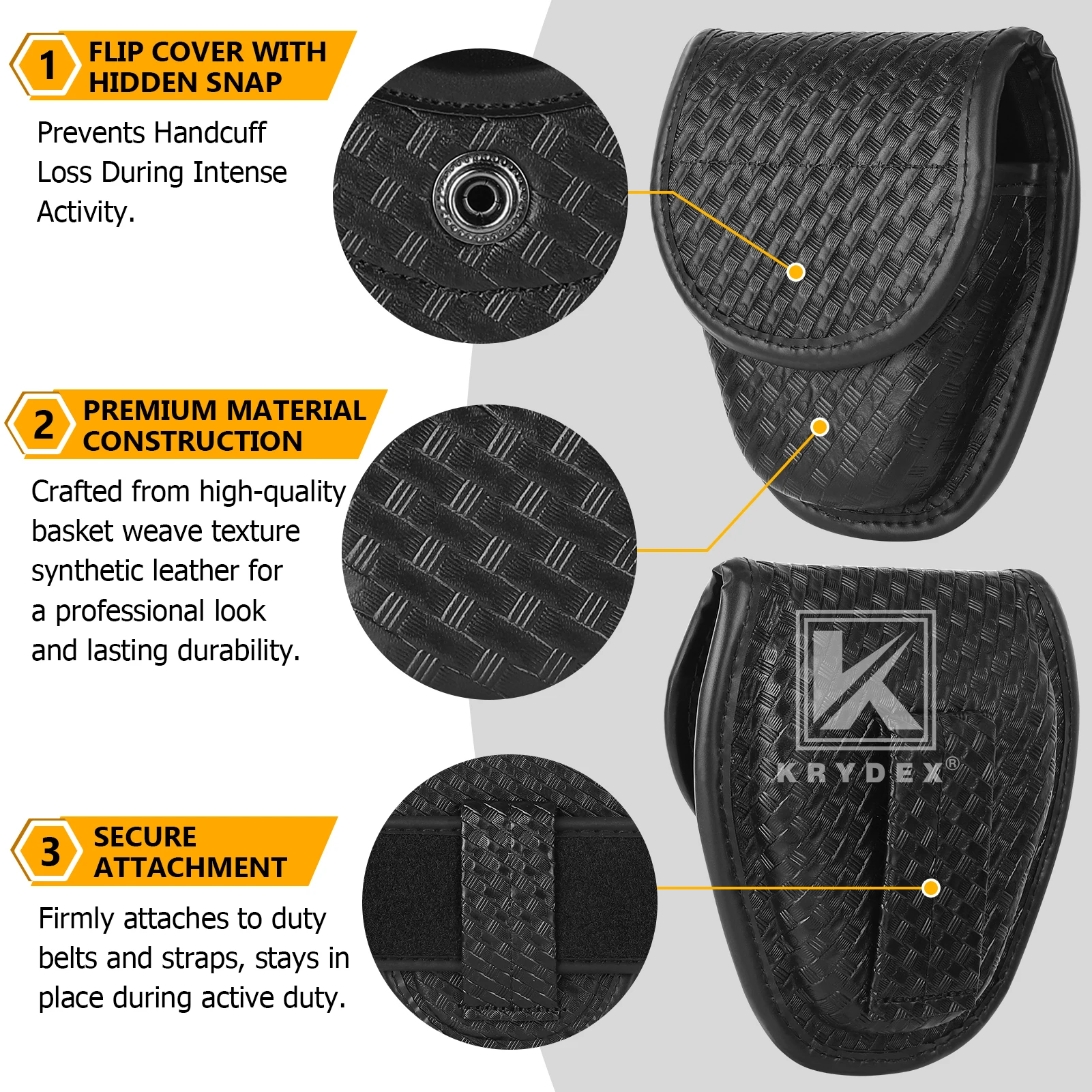 KRYDEX Funda táctica para esposas con doble cierre oculto de servicio - imagen 4