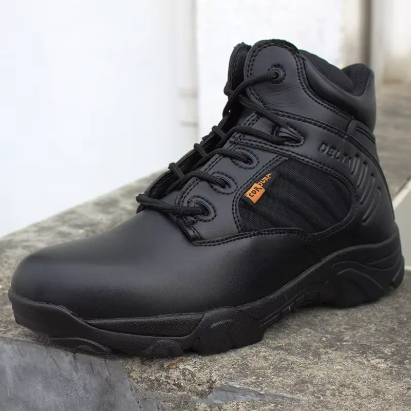 Botas tácticas invierno hombre – Impermeables cuero negro combate