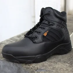 Botas tácticas invierno hombre – Impermeables cuero negro combate