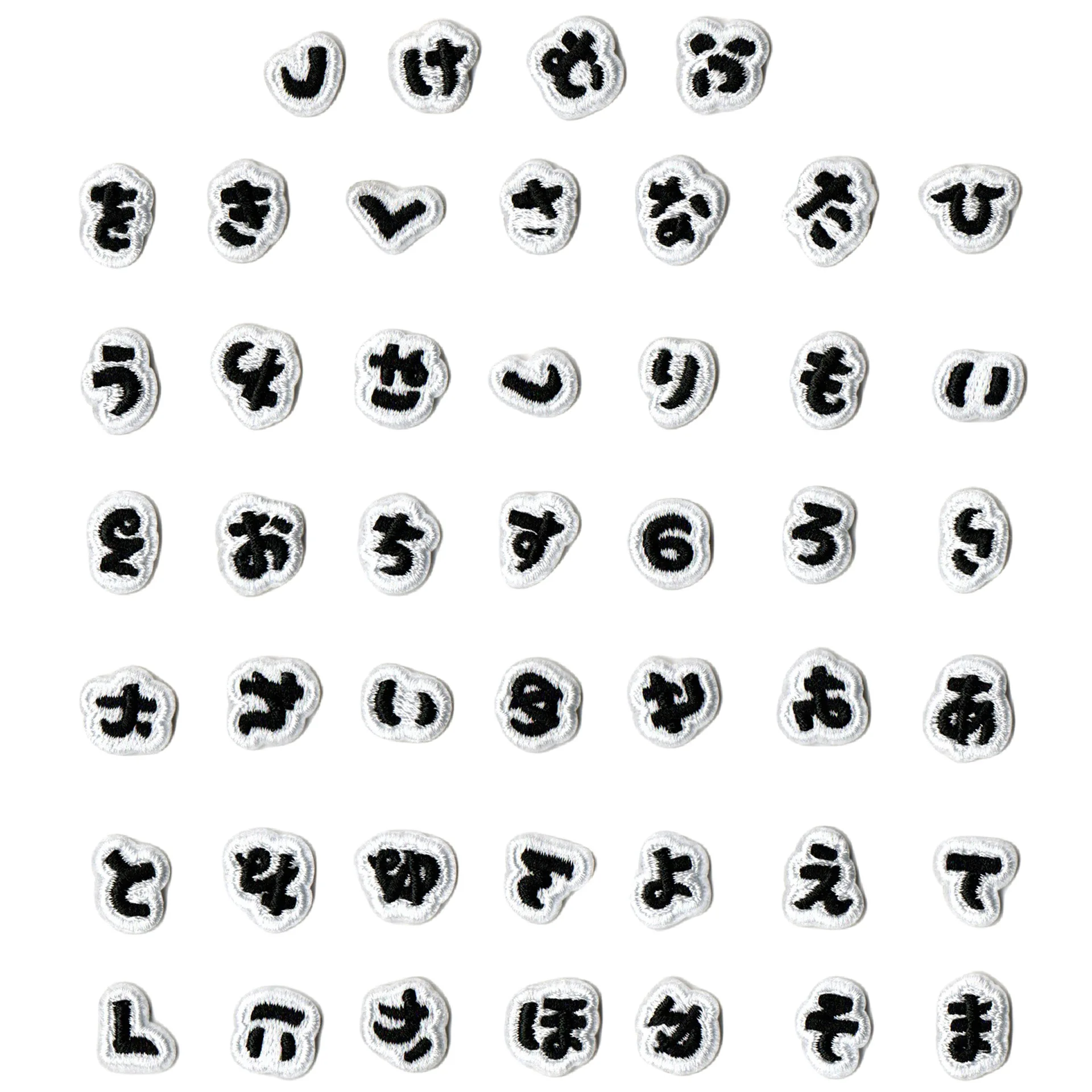 Parche bordado alfabeto japonés con adhesivo térmico para nombre - imagen 2