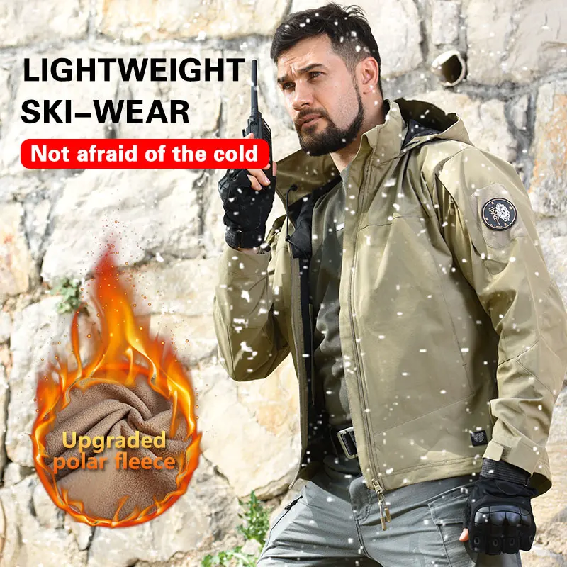 Chaqueta táctica hombre capucha – Camuflaje US CP ligera resistente viento - imagen 5