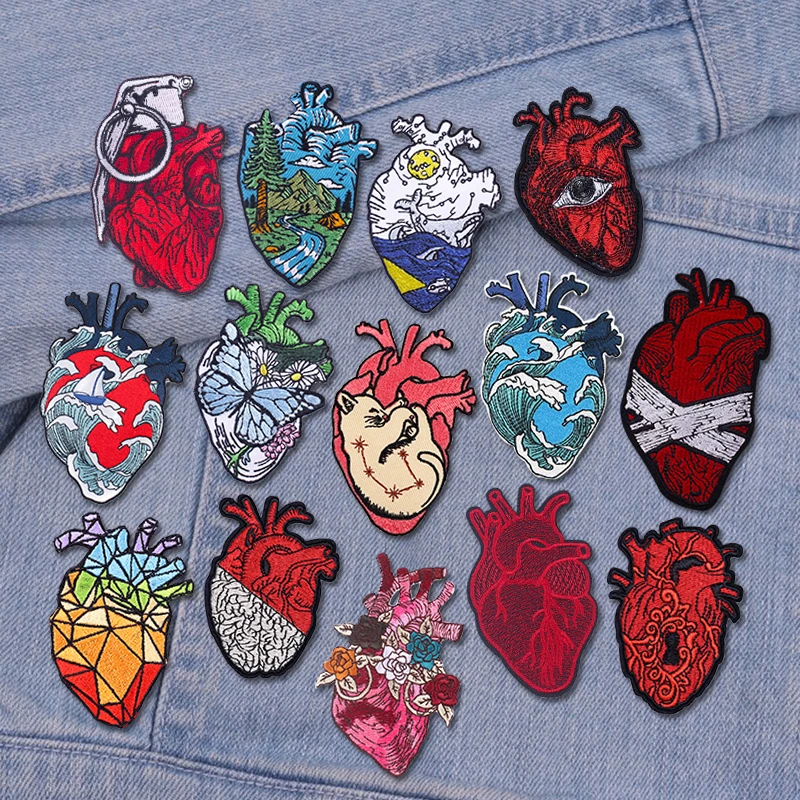 Parche bordado corazón termoadhesivo para chaquetas DIY - imagen 5