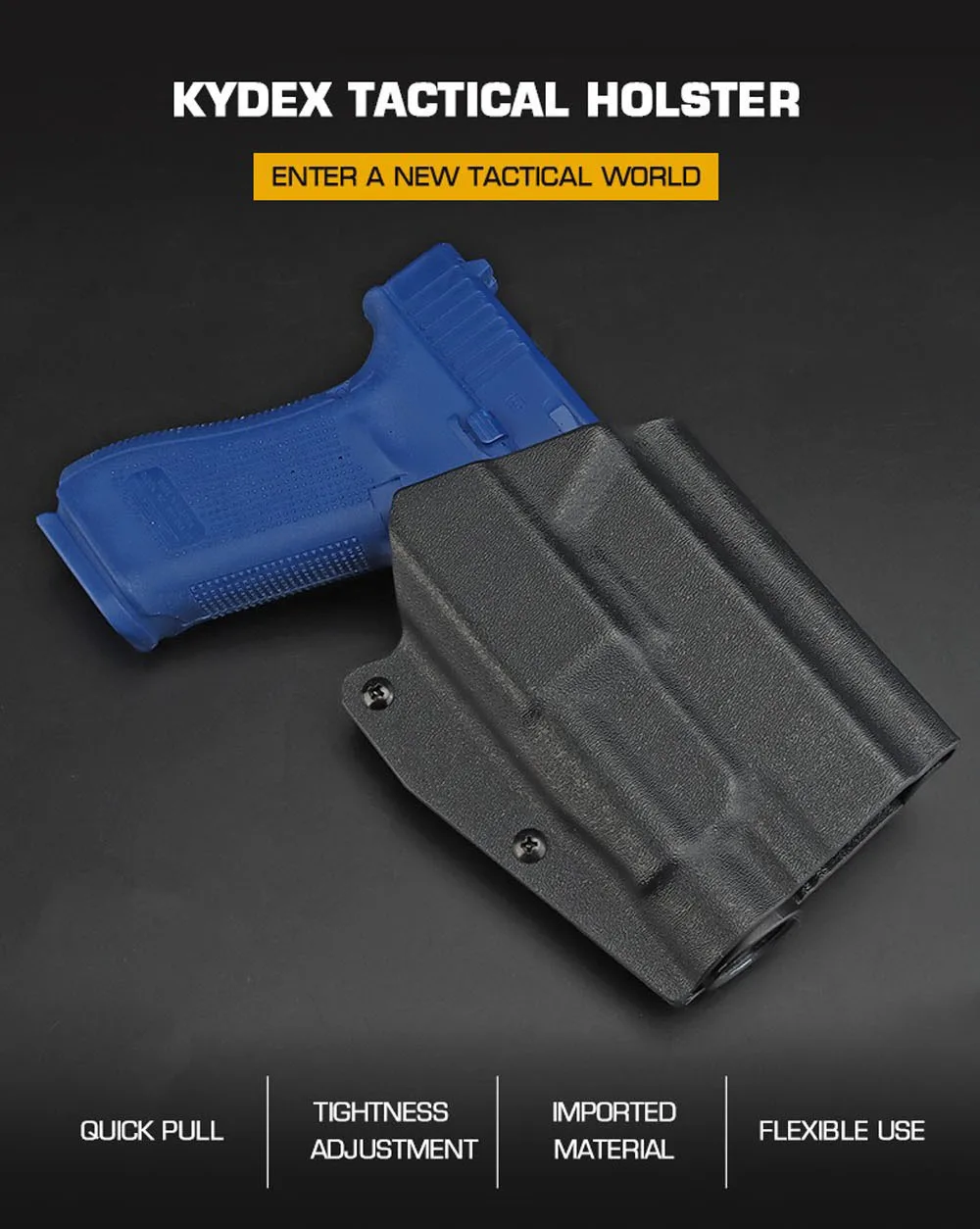 Funda Kydex táctica con acabado negro