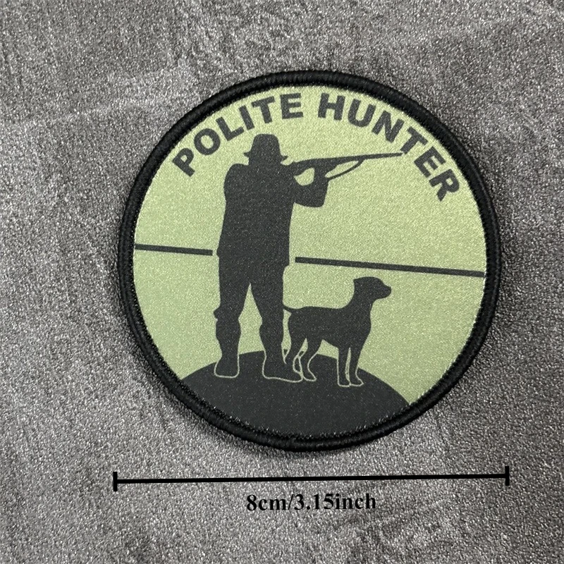 Parche táctico POLITE HUNTER con velcro para mochila y uniforme militar
