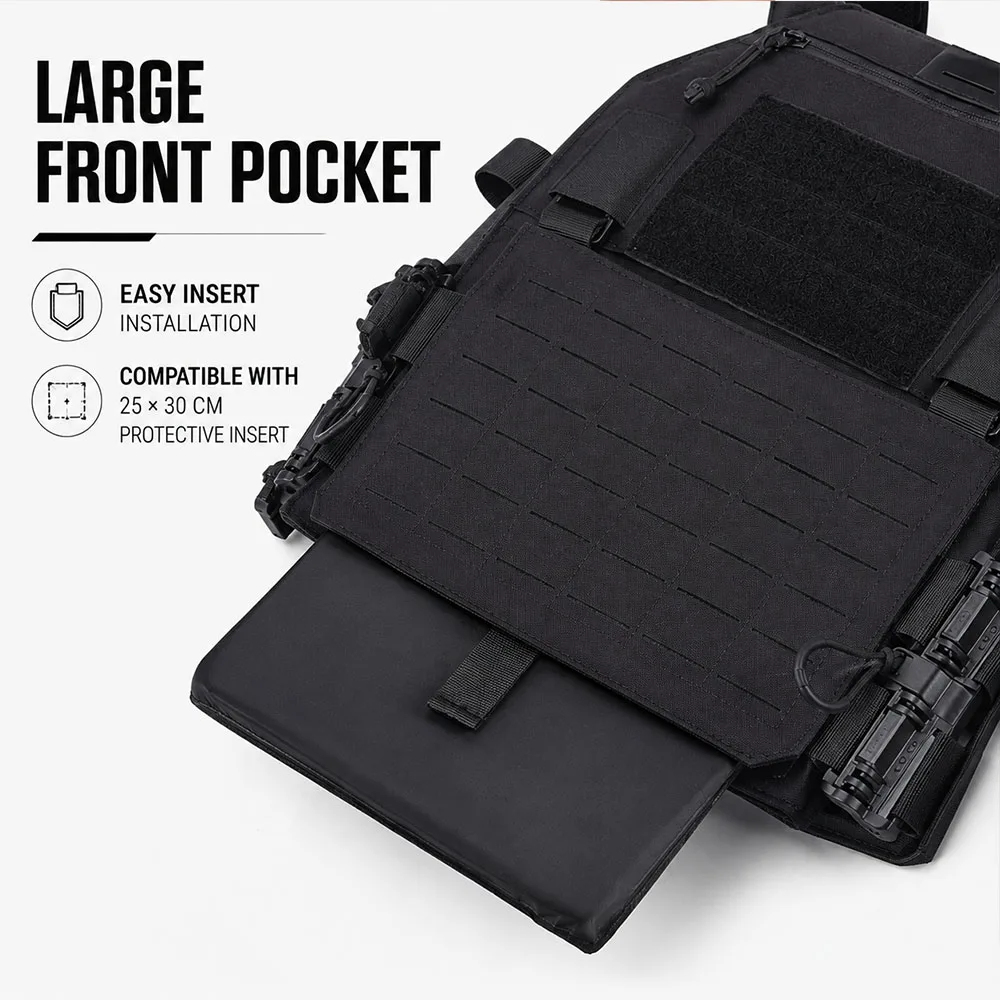 Chaleco táctico liberación rápida MOLLE – Modular para airsoft y caza - imagen 4