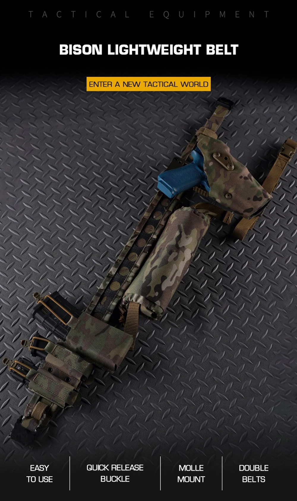 Cinturón táctico estilo Ferro Bison en color verde ranger