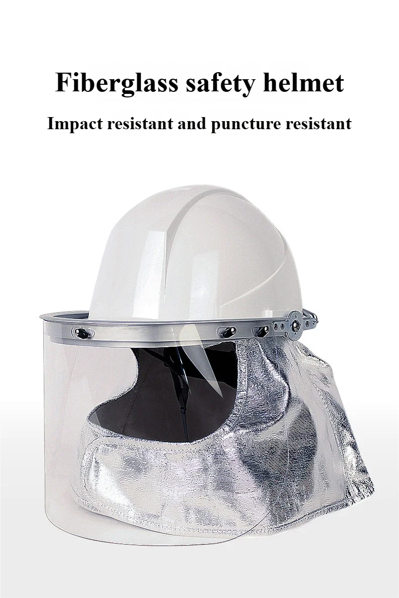 Protector facial de alta temperatura con casco y pantalla transparente