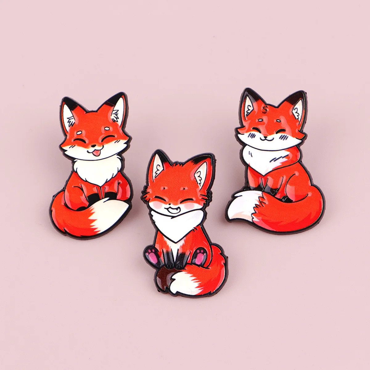 Broches metálicos esmalte zorro estilo cartoon para decoración ropa - imagen 2