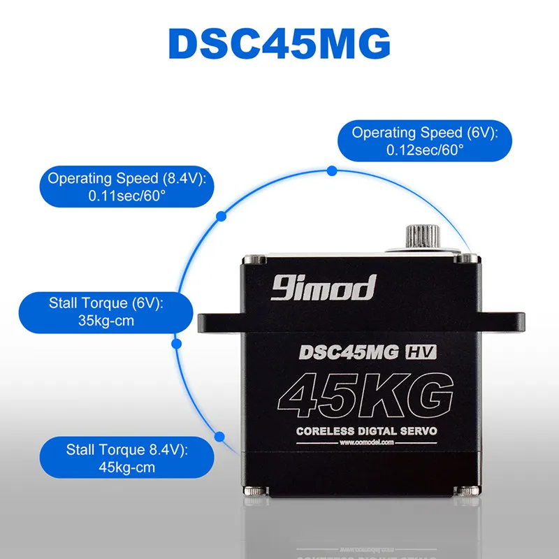 9imod DSC45MG servo digital impermeable engranajes metálicos - imagen 3