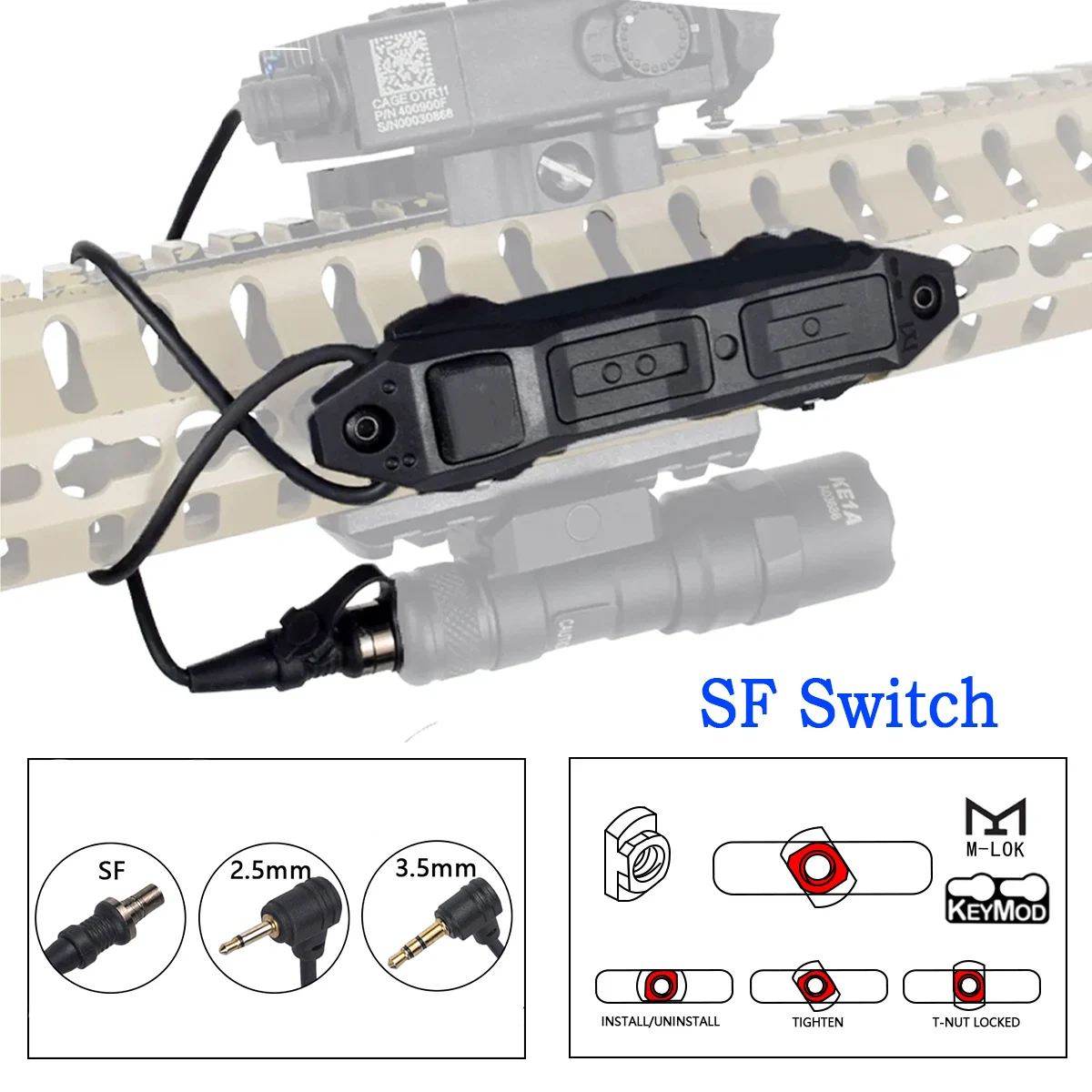 AXON MOD SF Interruptor de presión táctico M-LOK KeyMod - imagen 4