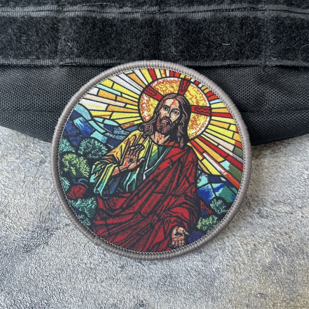 Parche velcro táctico Jesús rescate – Insignia militar para mochila - imagen 4