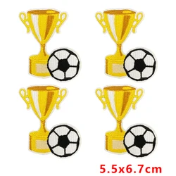 Parche bordado de fútbol termoadhesivo para coser o planchar DIY