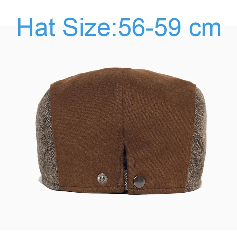 Gorra de invierno vintage espiga a rayas estilo newsboy ajustable - imagen 5