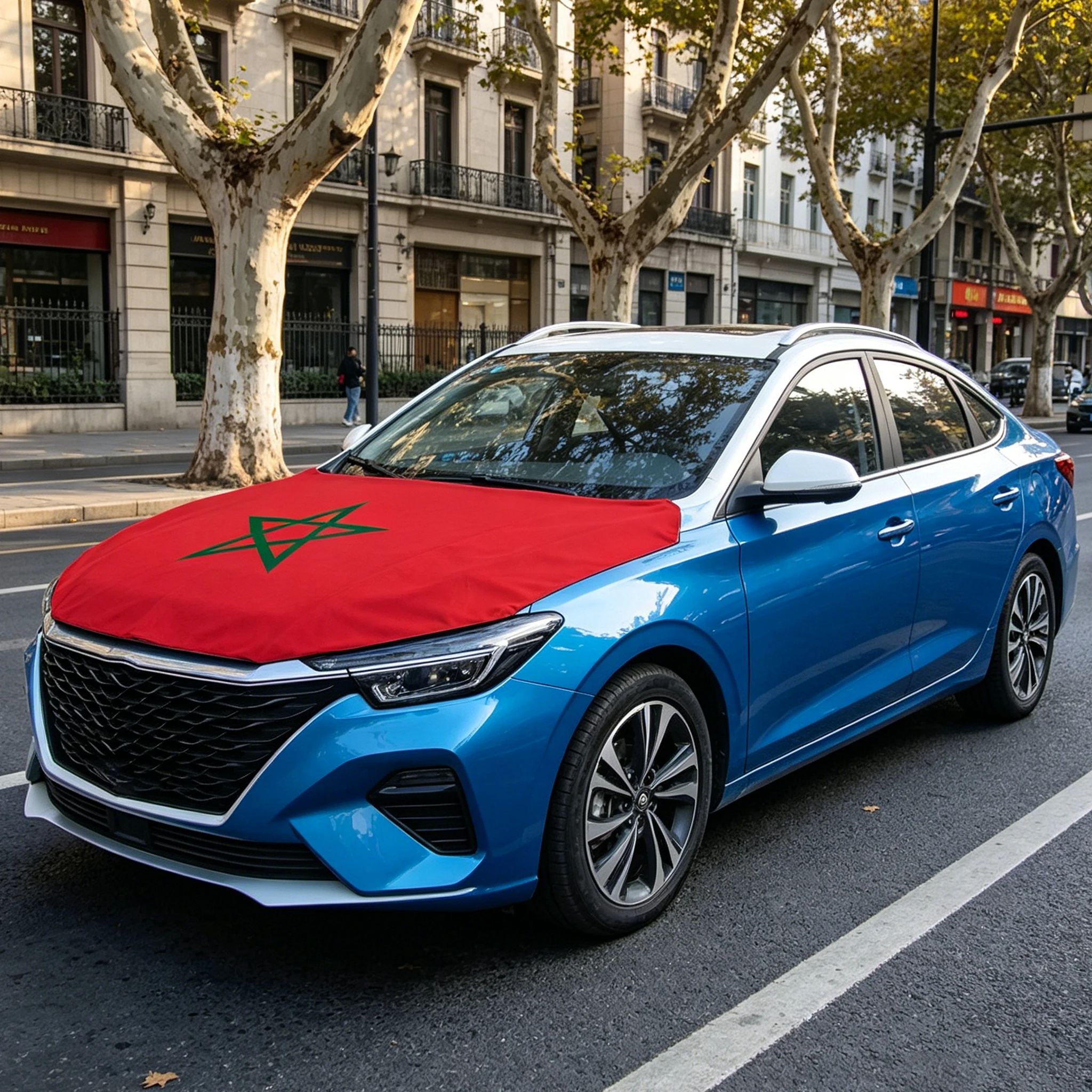 Cubierta de capó con bandera nacional de Marruecos para vehículos - imagen 5